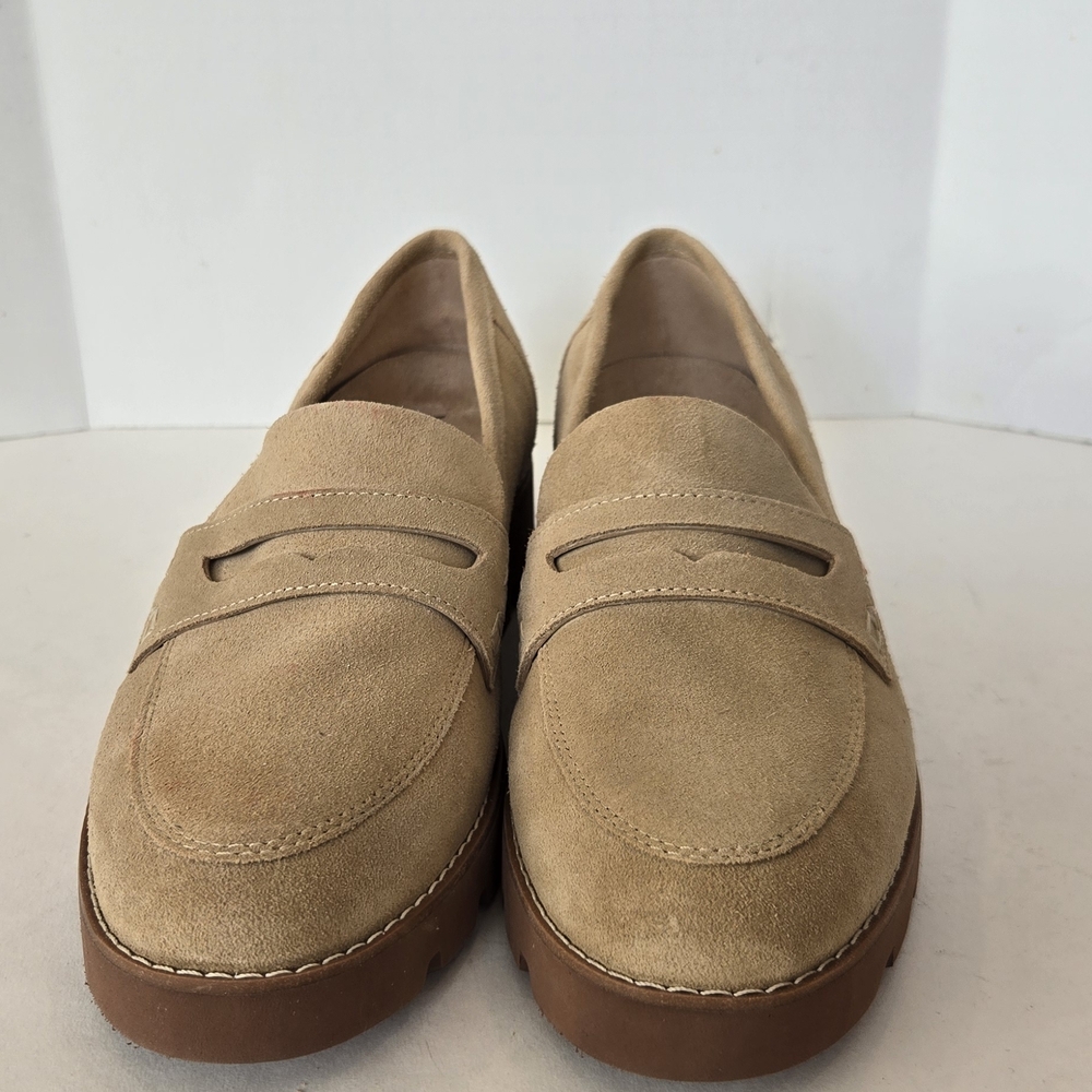 Vionic Tan Suede Slip-On Loafers